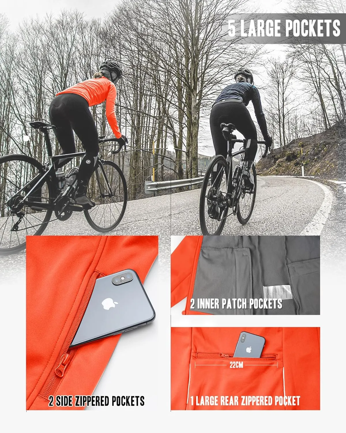 33,000ft Women's Waterproof Fleece Running Jacket Zip Up Athletic Winter Cold Weather Workout Cycling Track Jackets