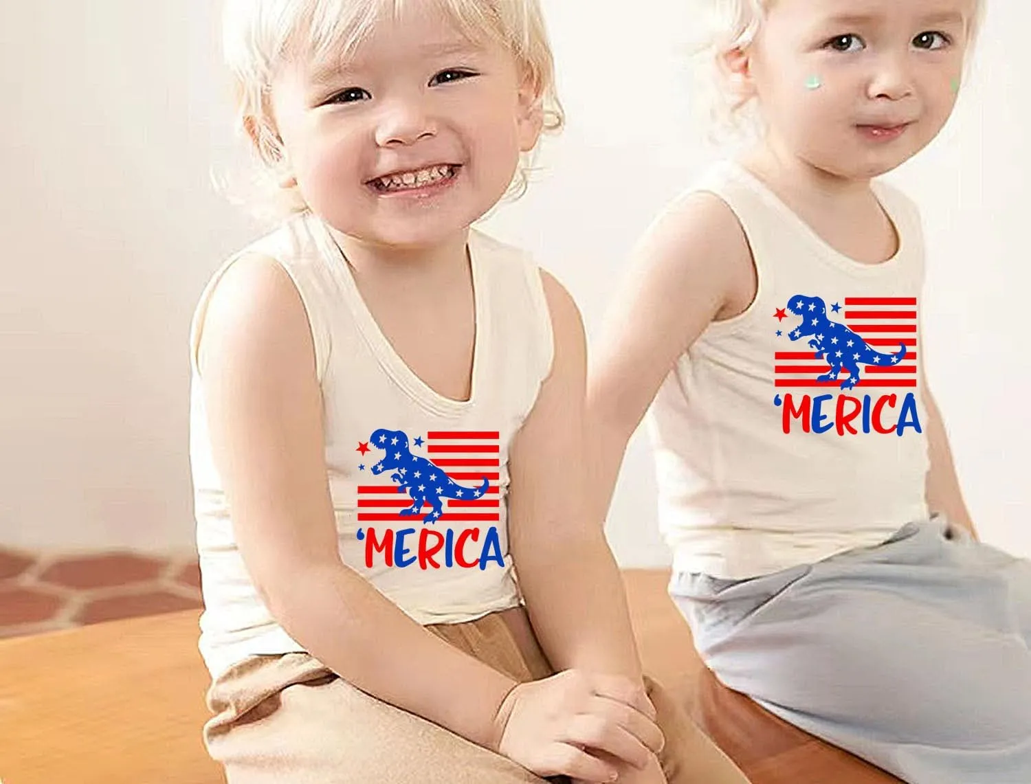 4th of July Tank Tops Boys Girls American Flag Shirts Kids Patriotic USA T-Shirt Cotton Sleeveless Tees Tops 1-7T