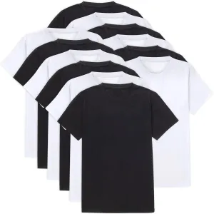 50 Bulk Mens T Shirts for Homeless in White, Black Bulk Undershirts for Men Packs for Comfort, Protection S, M, L