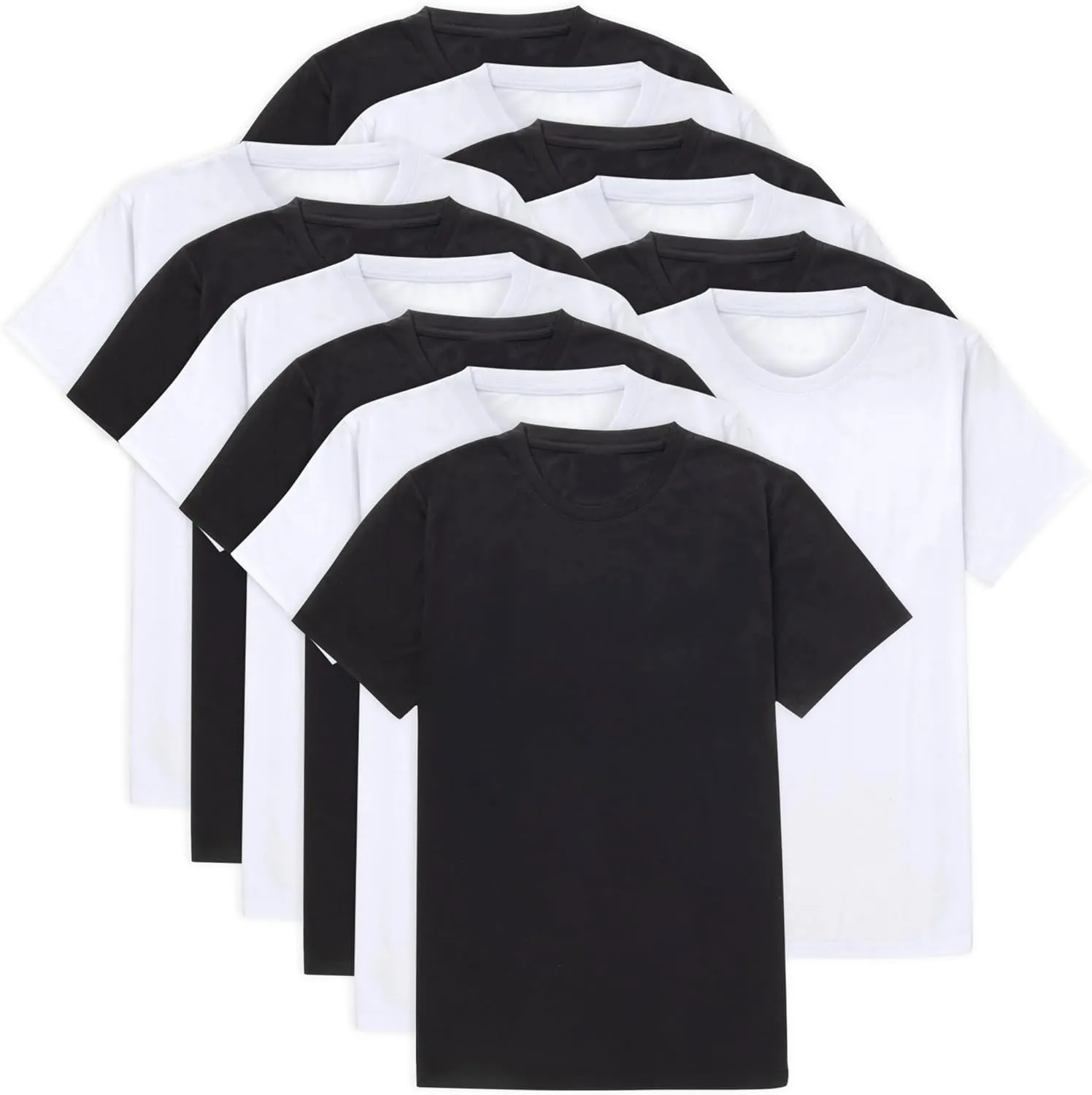 50 Bulk Mens T Shirts for Homeless in White, Black Bulk Undershirts for Men Packs for Comfort, Protection S, M, L