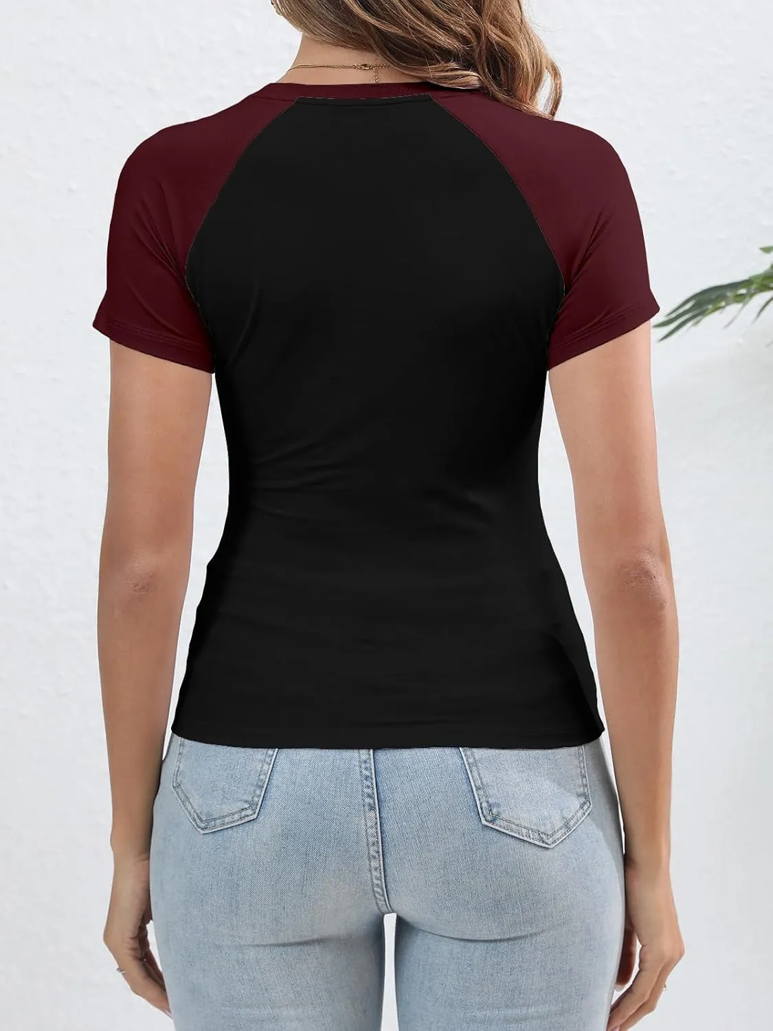 Abardsion Trendy Baby Tees for Women Y2K Shirts Cute Short Sleeve Crewneck Slim Fit Going Out Tops