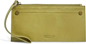 American Leather Bristow CC Zip Wallet Wristlet w/RFID (Cardamom Seed Smooth)
