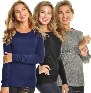 Angelina Women's Fleece Lined Long Sleeve Thermal Top