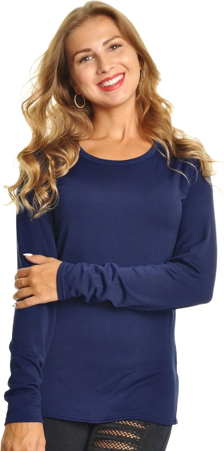 Angelina Women's Fleece Lined Long Sleeve Thermal Top