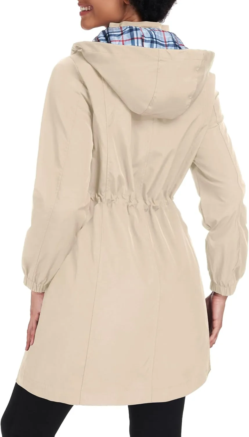 BBX Lephsnt Rain Coats for Women Waterproof Rain Jacket Lightweight Windbreaker Outdoor Hooded Trench Coat