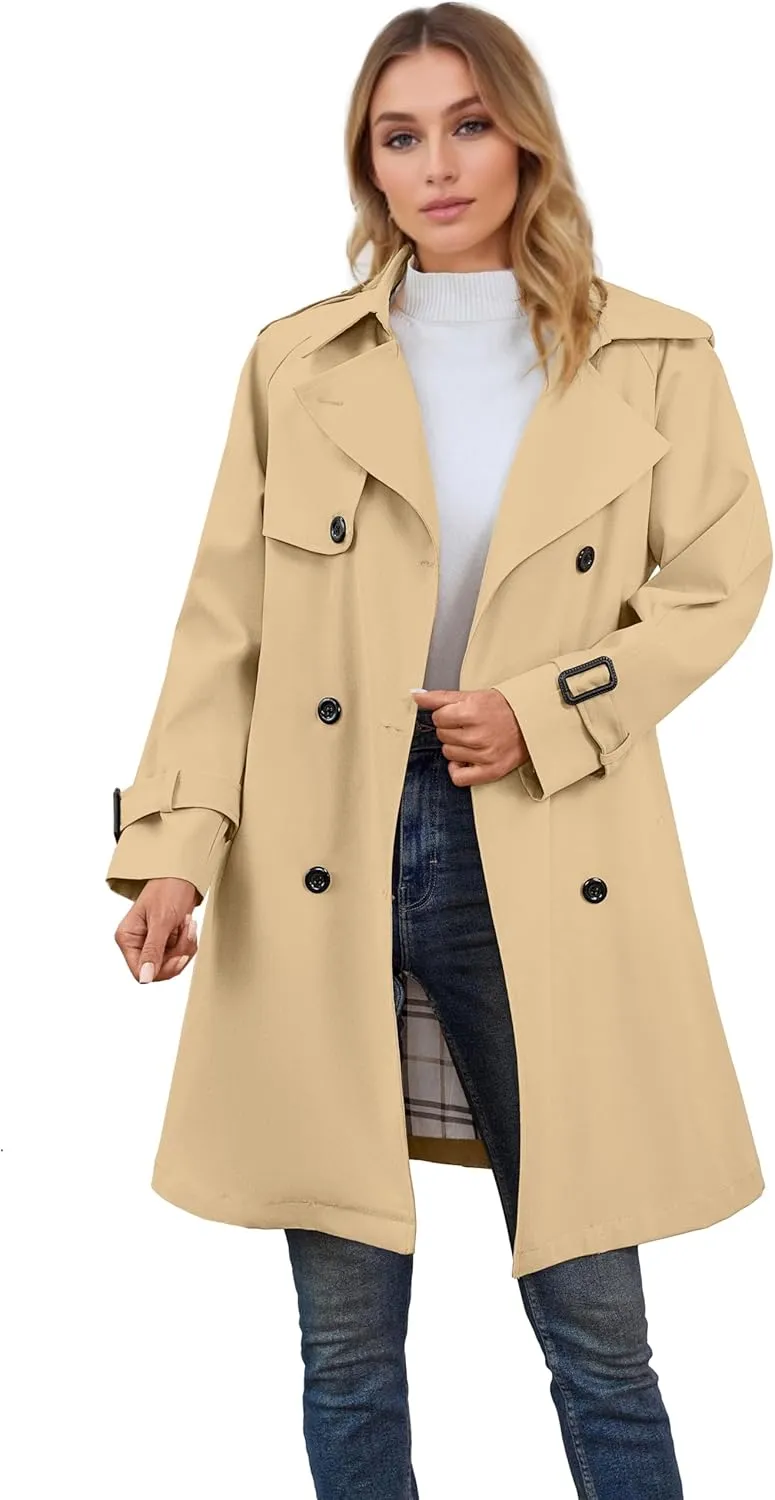 Betusline Girls & Women's Rain Jackets Waterproof Hooded Trench Coat,3 Years - Women 2XL
