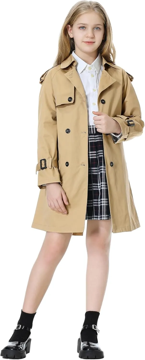 Betusline Girls & Women's Rain Jackets Waterproof Hooded Trench Coat,3 Years - Women 2XL