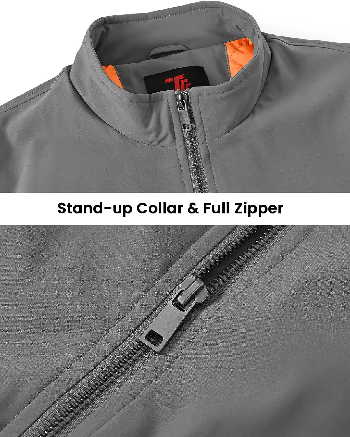 BGOWATU Men's Jacket Insulated Fall Winter jacket Zip Up Windproof Quilted Bomber Jackets Casual Warm Padded Coats