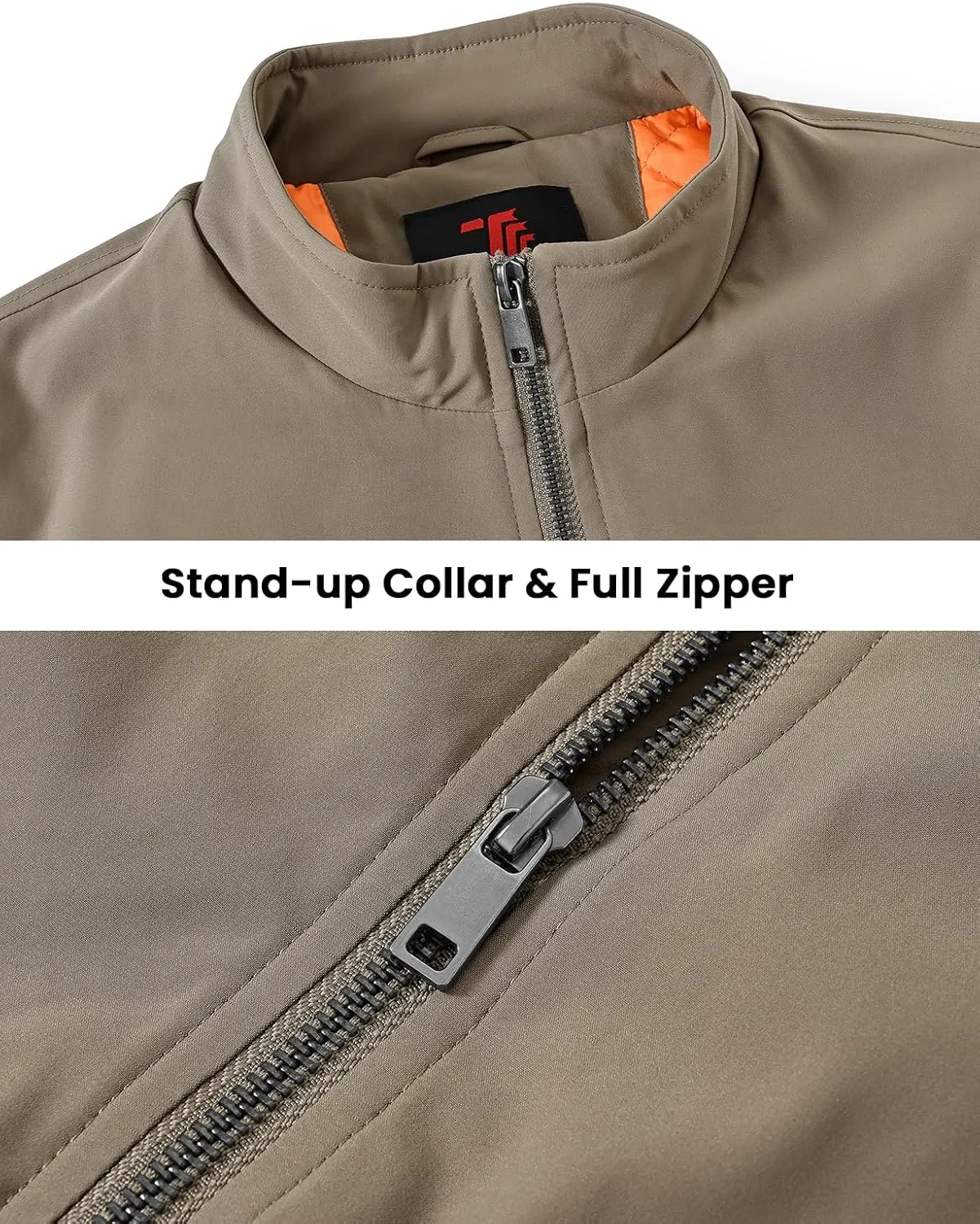 BGOWATU Men's Jacket Insulated Fall Winter jacket Zip Up Windproof Quilted Bomber Jackets Casual Warm Padded Coats