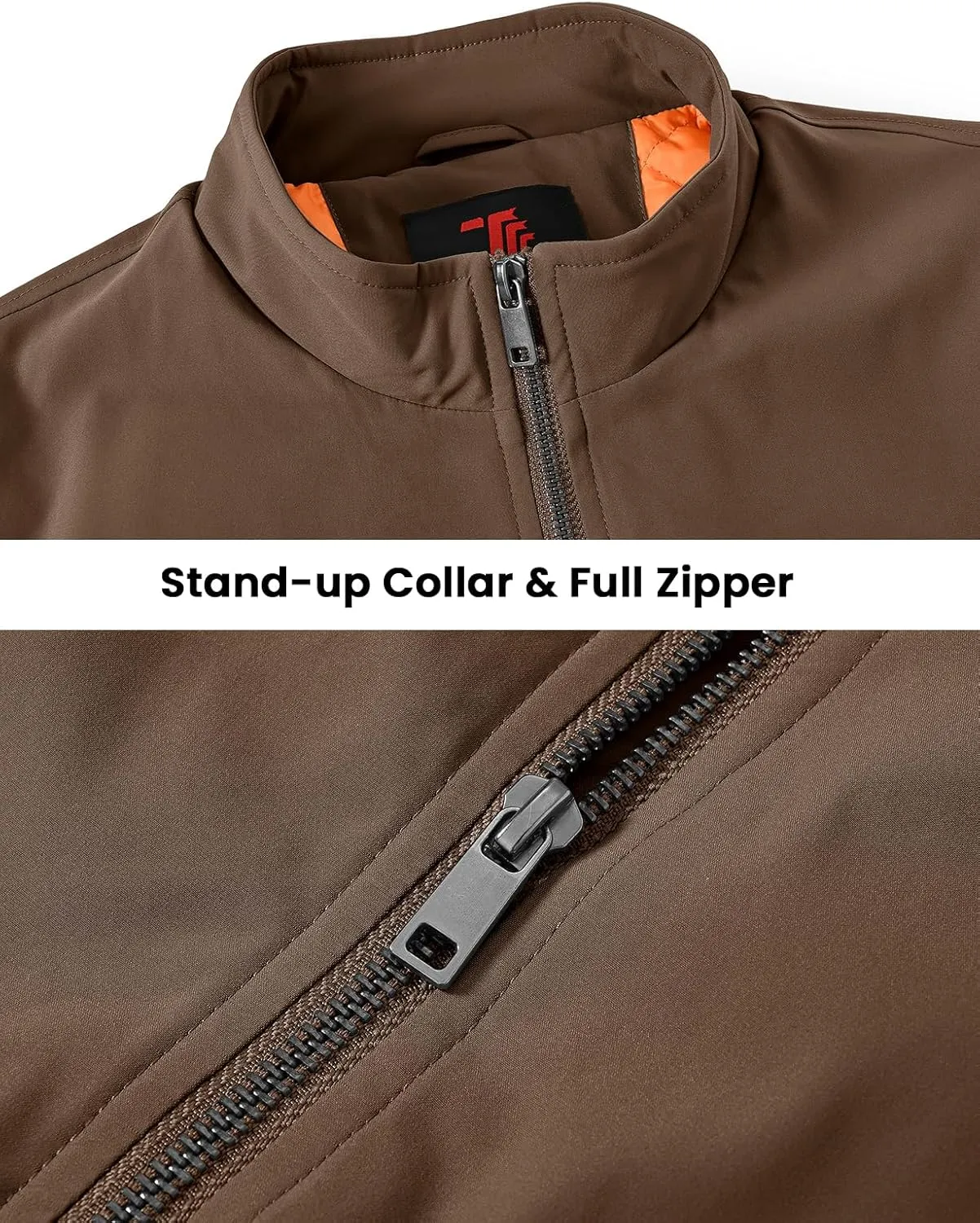 BGOWATU Men's Jacket Insulated Fall Winter jacket Zip Up Windproof Quilted Bomber Jackets Casual Warm Padded Coats