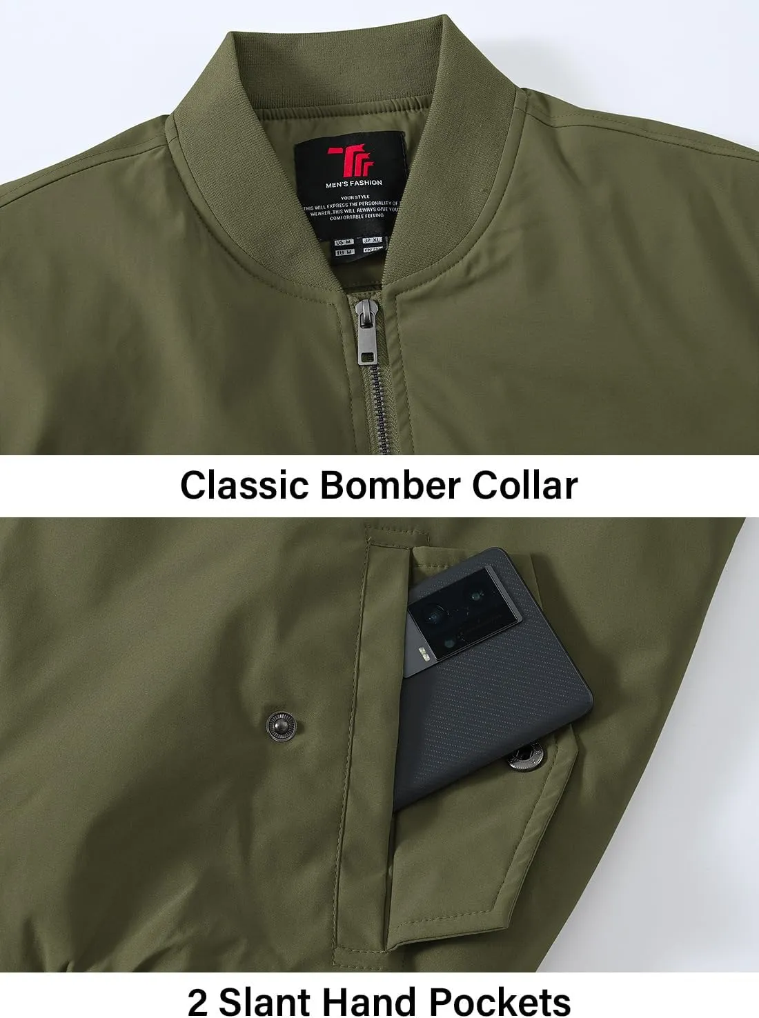 BGOWATU Men's Jacket Windproof Quilted Bomber Jackets Casual Fall Winter Warm Padded Coats Outwear
