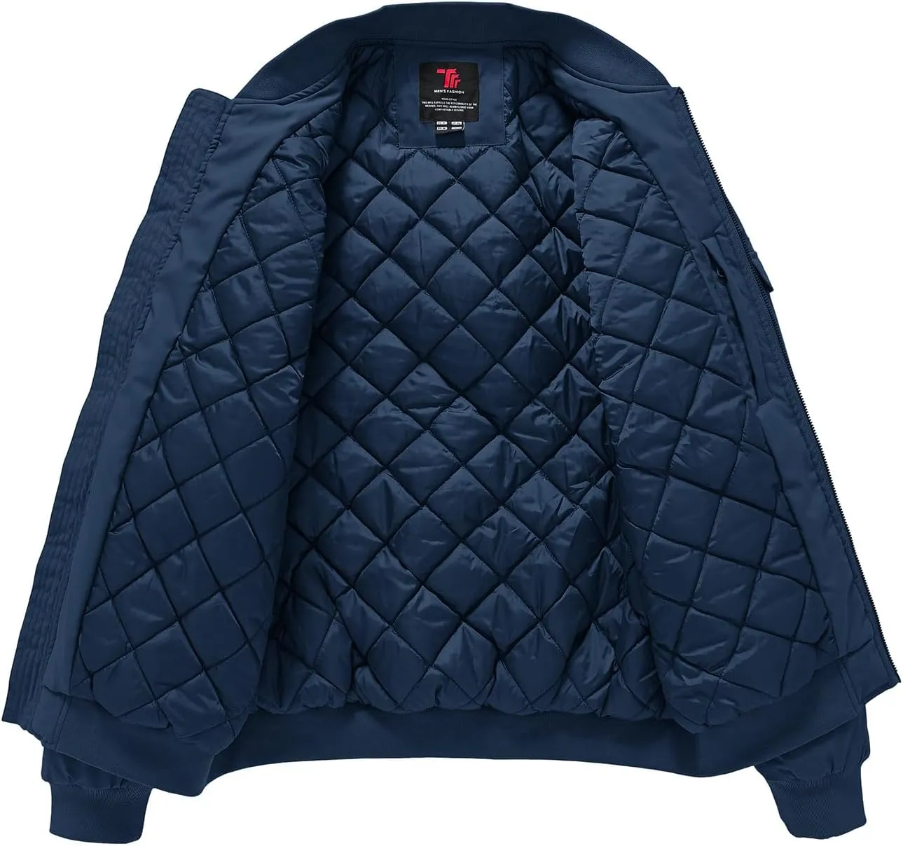 BGOWATU Men's Jacket Windproof Quilted Bomber Jackets Casual Fall Winter Warm Padded Coats Outwear