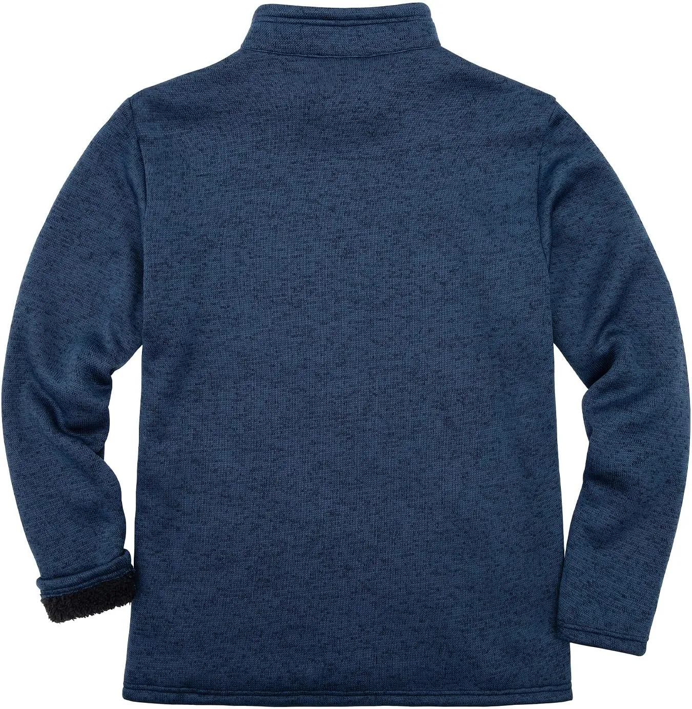 Bonnorth Men's Long Sleeve Sweater Fleece Jacket, Sherpa Lined Full Zip Windproof Outerwear with Zip Pocket