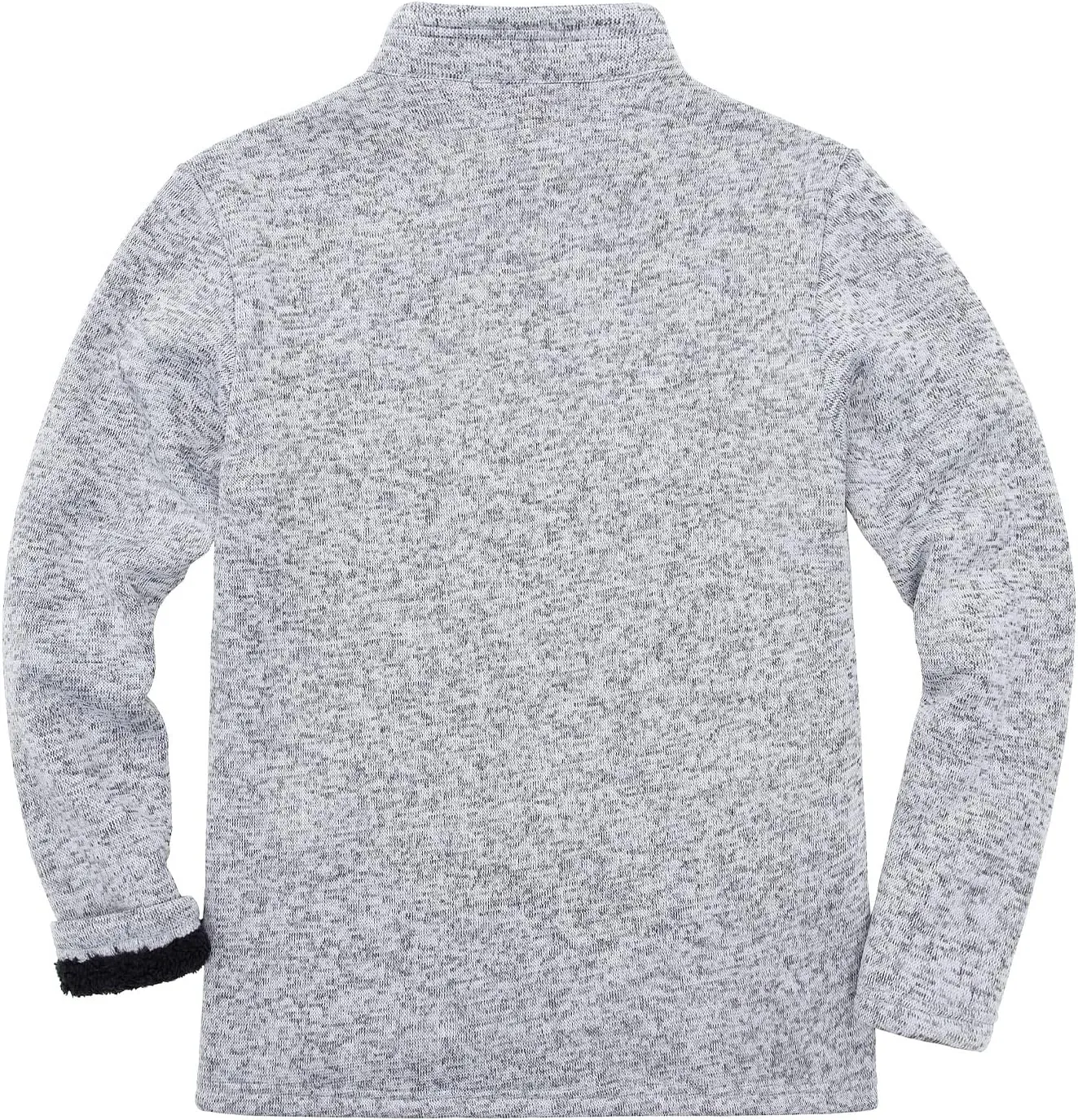 Bonnorth Men's Long Sleeve Sweater Fleece Jacket, Sherpa Lined Full Zip Windproof Outerwear with Zip Pocket
