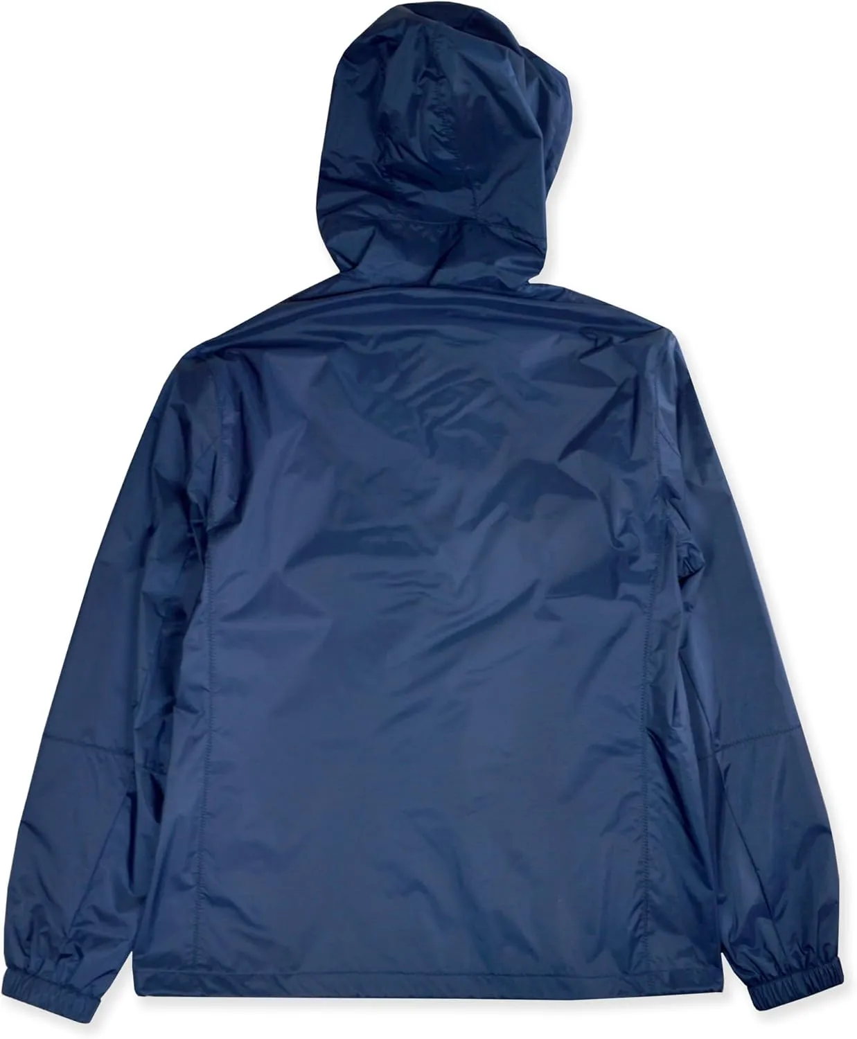 Brooks Brothers Mens Smooth Nylon Contrast Zip Hooded Windbreaker Rain Coat Jacket,