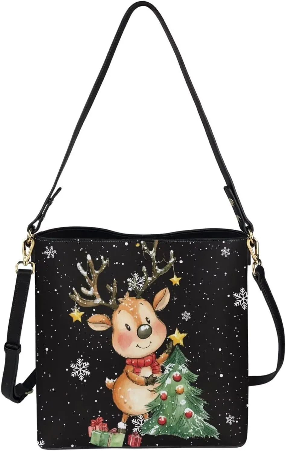 Bucket Bag for Women Shoulder Bag with Zipper Large Capacity Computer Waterproof Crossbody Bag Handbag with Smooth