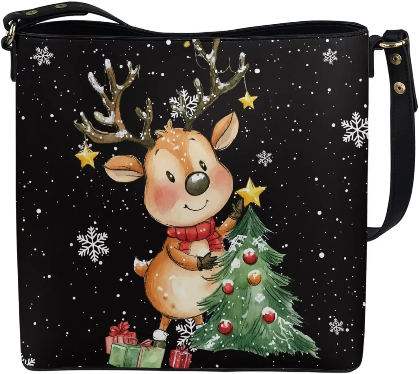 Bucket Bag for Women Shoulder Bag with Zipper Large Capacity Computer Waterproof Crossbody Bag Handbag with Smooth