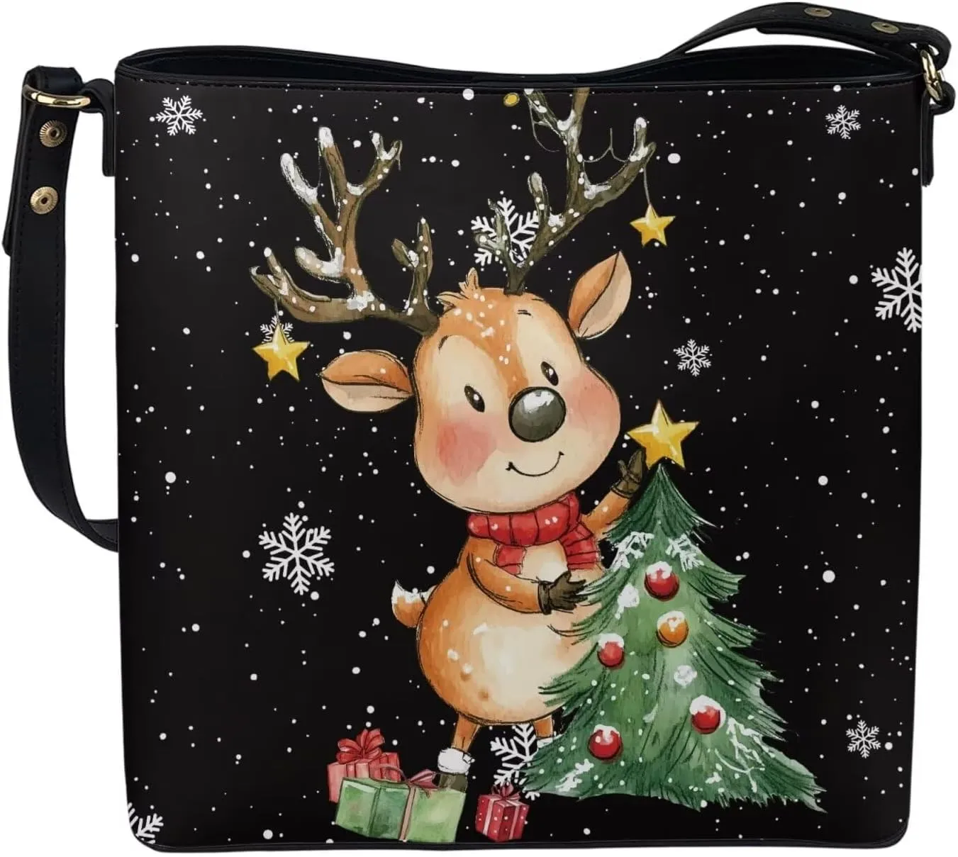 Bucket Bag for Women Shoulder Bag with Zipper Large Capacity Computer Waterproof Crossbody Bag Handbag with Smooth
