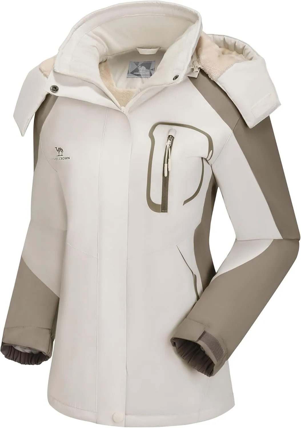 CAMEL CROWN Women's Ski Jacket Winter Snow Coat Warm Fleece Mountain Waterproof Female Jacket Snowboarding jackets