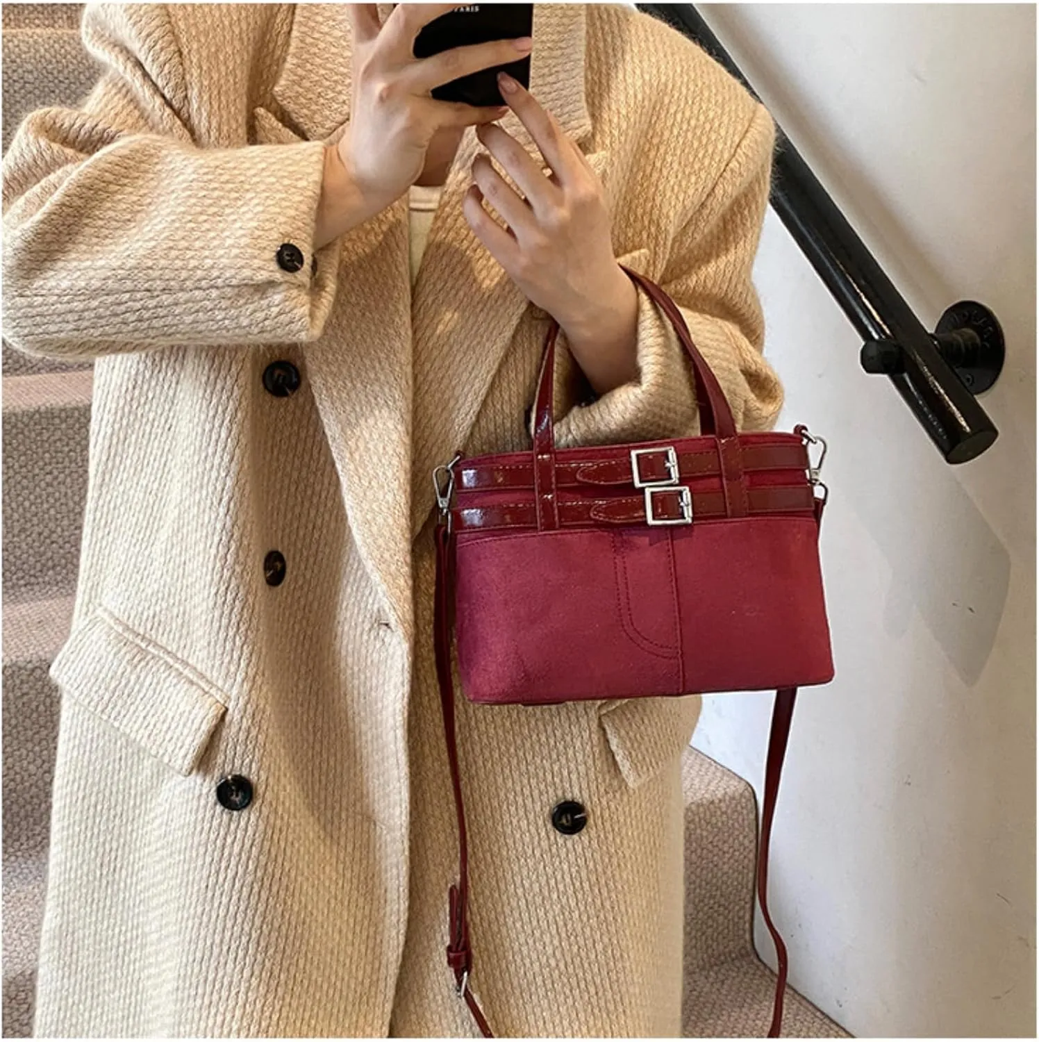 Casual Bucket Bag for Women, Fashionable Single Shoulder Bag with Refined Hardware, Smooth Zipper, Large Capacity