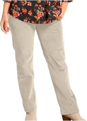 Casual Corduroy Pants for Women Solid Elastic High Waist Pants Loose Comfy Straight Leg Pants Loose Comfort Trousers
