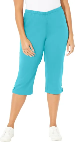 Catherines Women's Plus Size Everyday Capri with Sparkle Hem