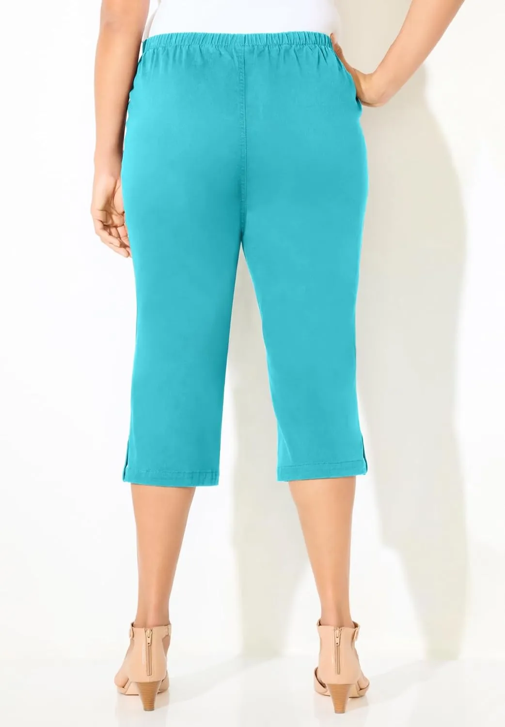Catherines Women's Plus Size Everyday Capri with Sparkle Hem