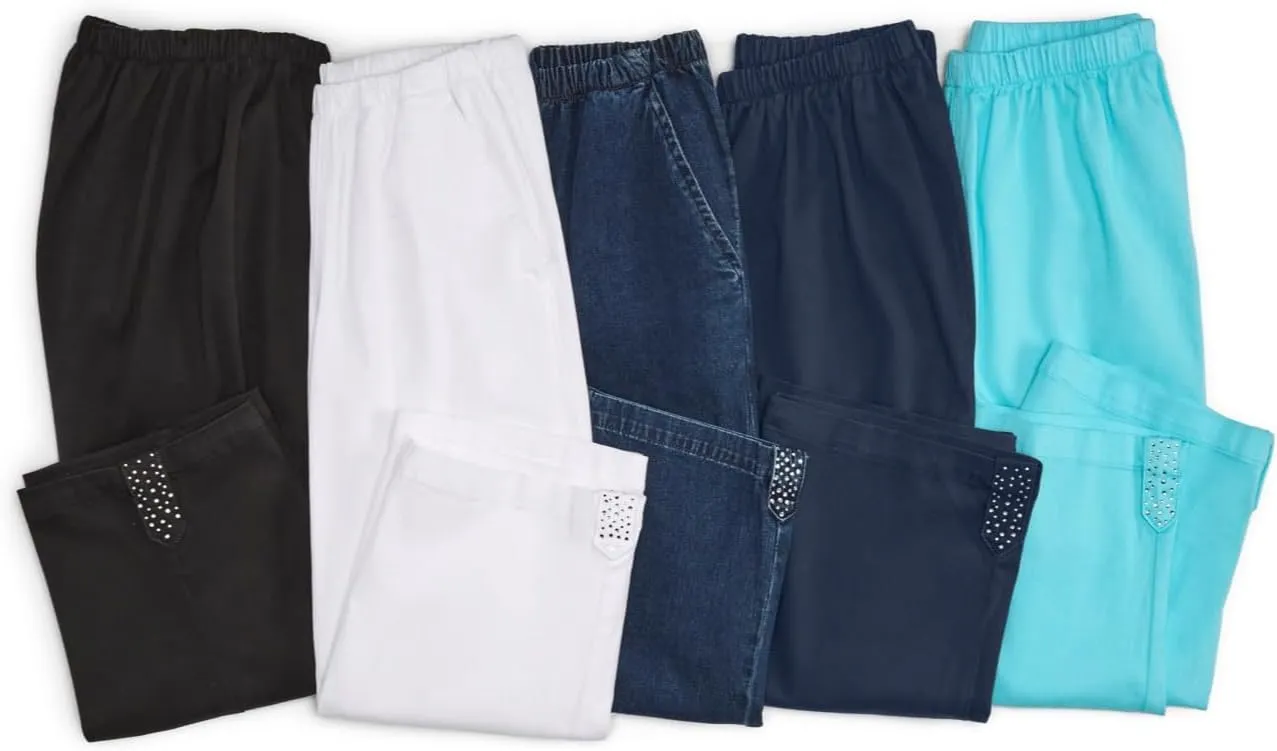 Catherines Women's Plus Size Everyday Capri with Sparkle Hem