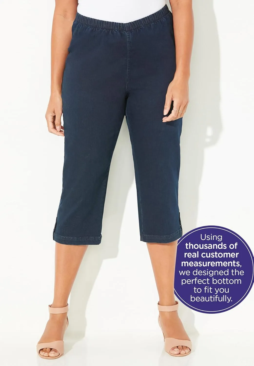 Catherines Women's Plus Size Everyday Capri with Sparkle Hem