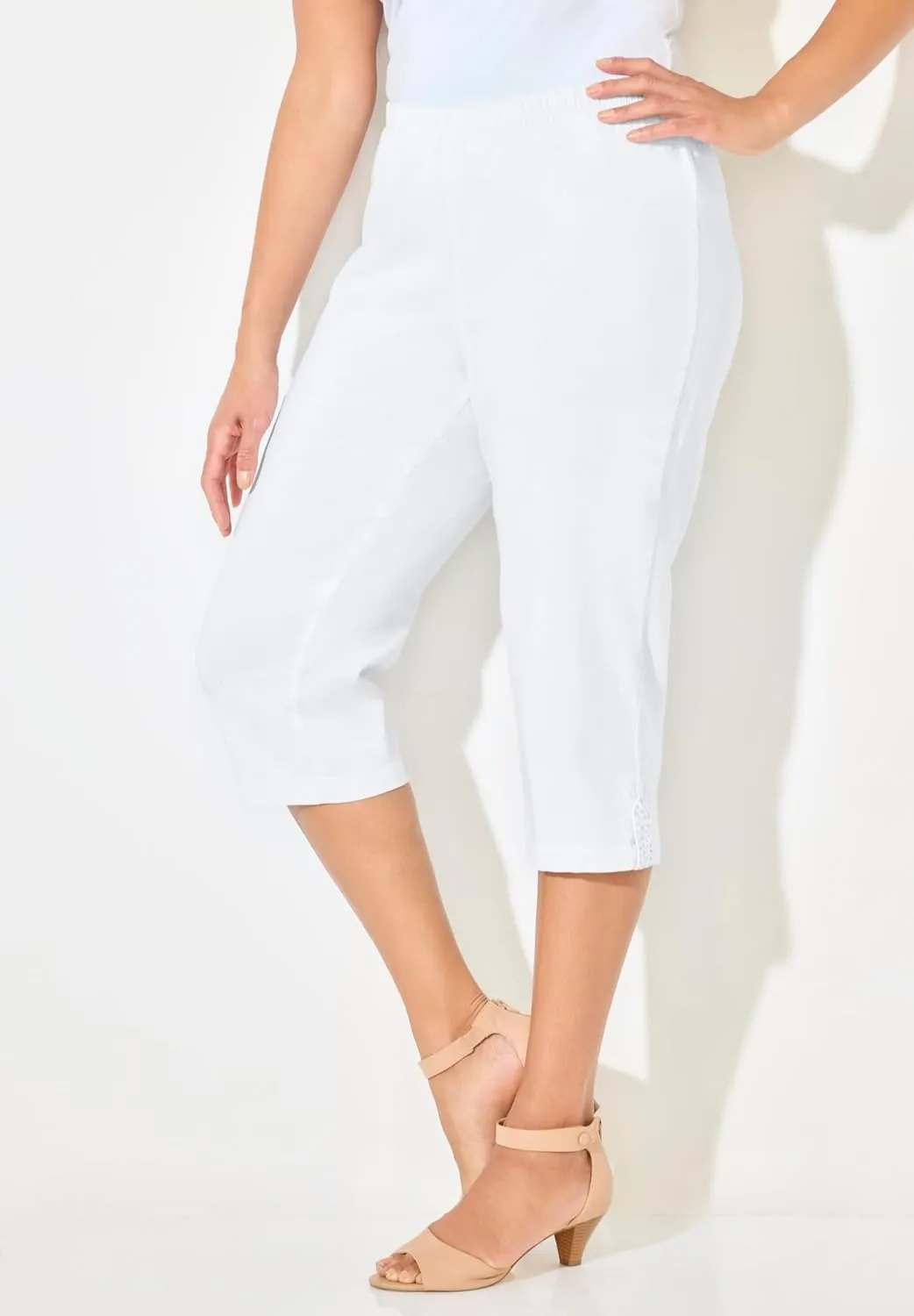 Catherines Women's Plus Size Everyday Capri with Sparkle Hem