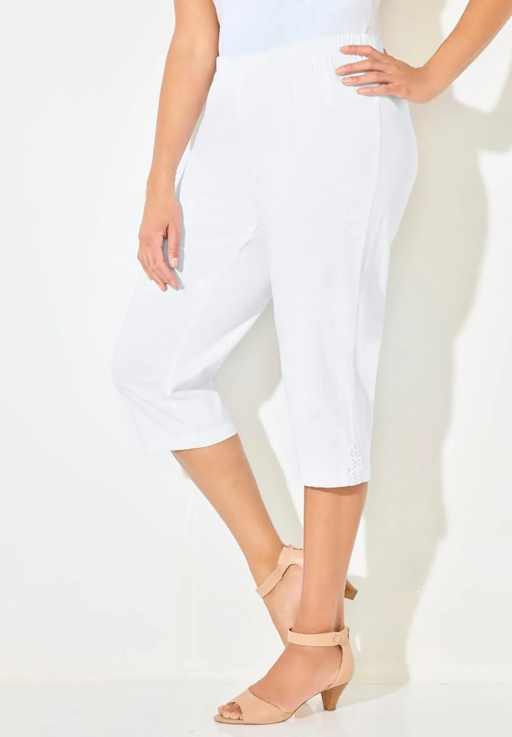 Catherines Women's Plus Size Everyday Capri with Sparkle Hem