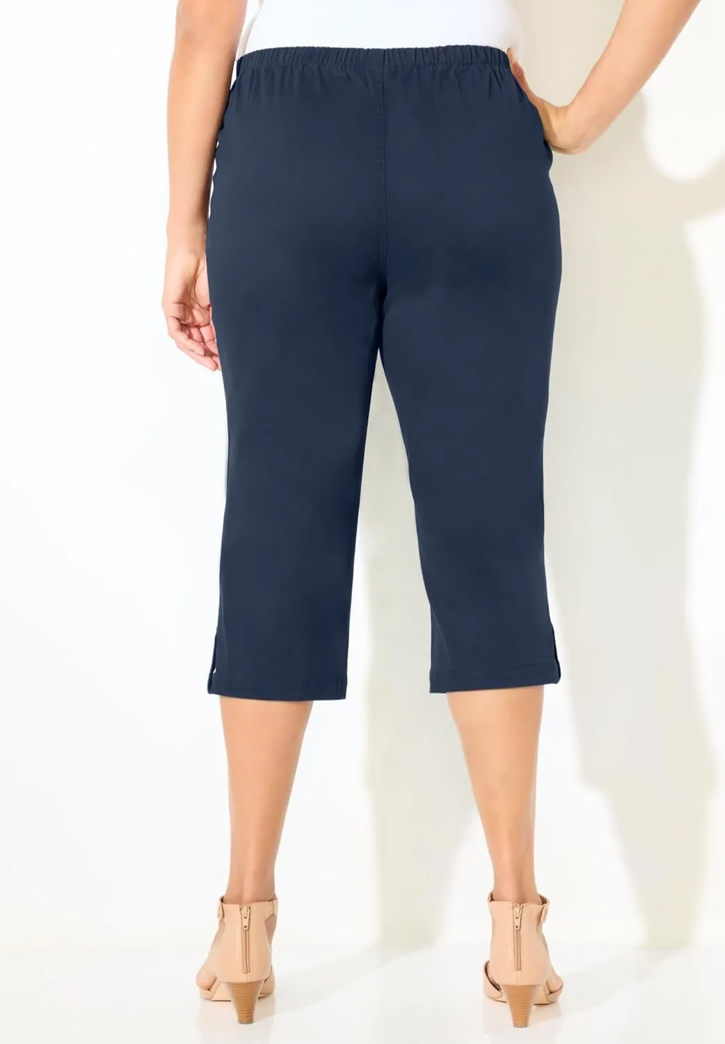 Catherines Women's Plus Size Everyday Capri with Sparkle Hem