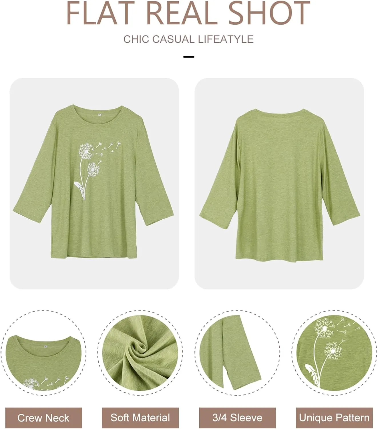 Chulianyouhuo Plus Size Tops for Women Cute Graphic Tees 3/4 Sleeve Flower Print Loose Fit Summer Casual T Shirts