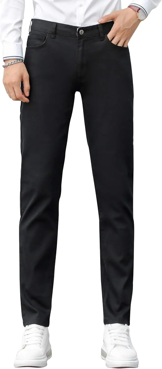 CICOS Men's Casual Slim Fit Five Pocket Comfort Stretch Twill Pant with Printed Pockets