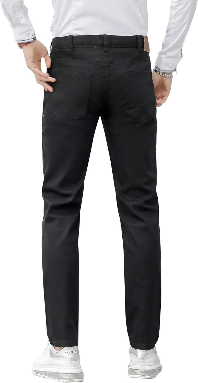 CICOS Men's Casual Slim Fit Five Pocket Comfort Stretch Twill Pant with Printed Pockets