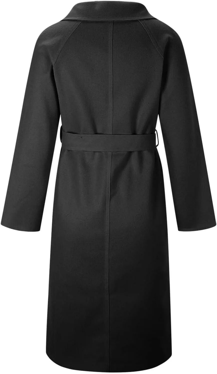 Coat for Women, Long Winter Trench Coats Elegant Solid Jackets Windproof Overcoats Casual Warm Outerwear with Belt