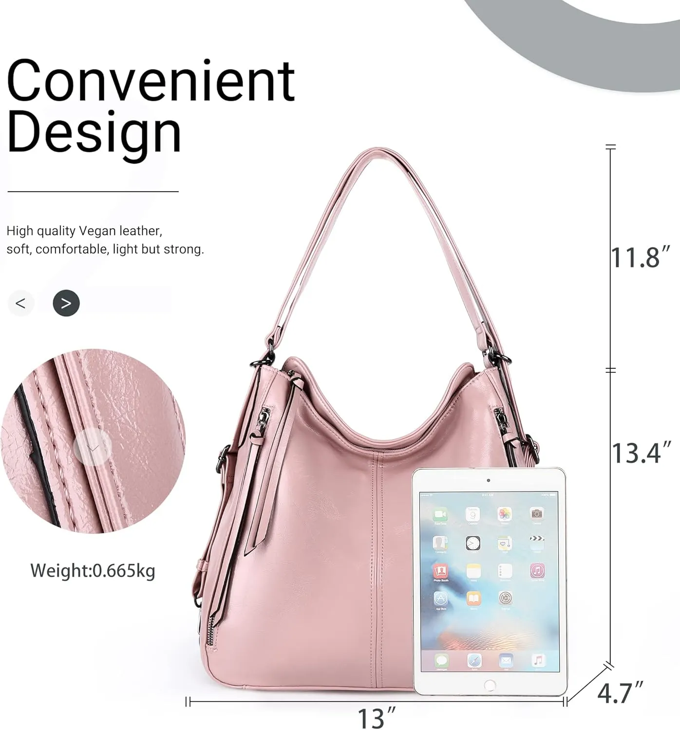 Convertible Backpack Purse For Women Handbag Hobo Tote Satchel Shoulder Bag - Smooth Dark Purple