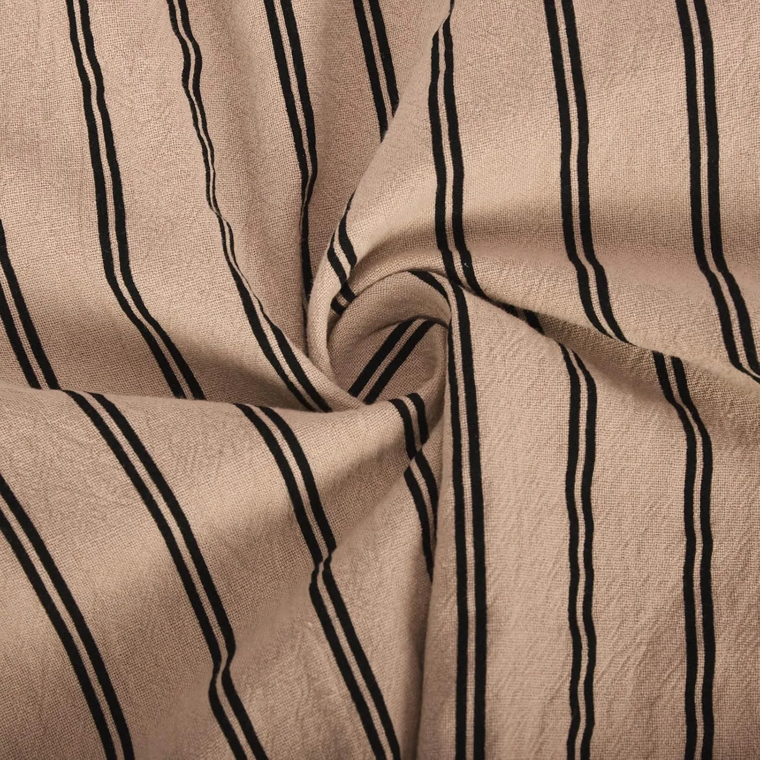 Cotton Linen Pants for Women Summer Comfort Wide Leg Boho Trousers High Waist Striped Lounge Pants with Pockets