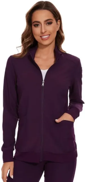 COZYFIT Scrub Jackets for Woman, Zip Front Nurse Jacket, 4-Way Stretch Fabric