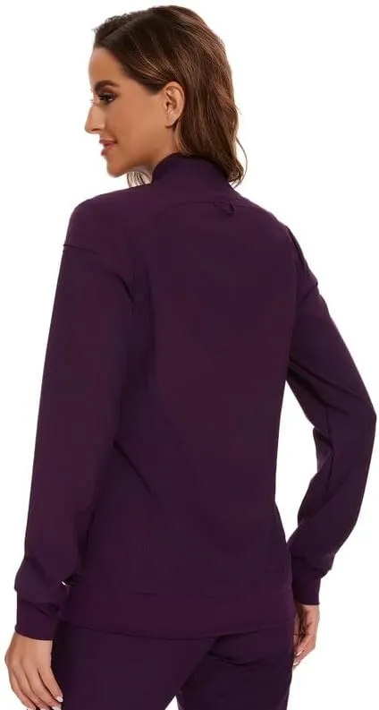 COZYFIT Scrub Jackets for Woman, Zip Front Nurse Jacket, 4-Way Stretch Fabric
