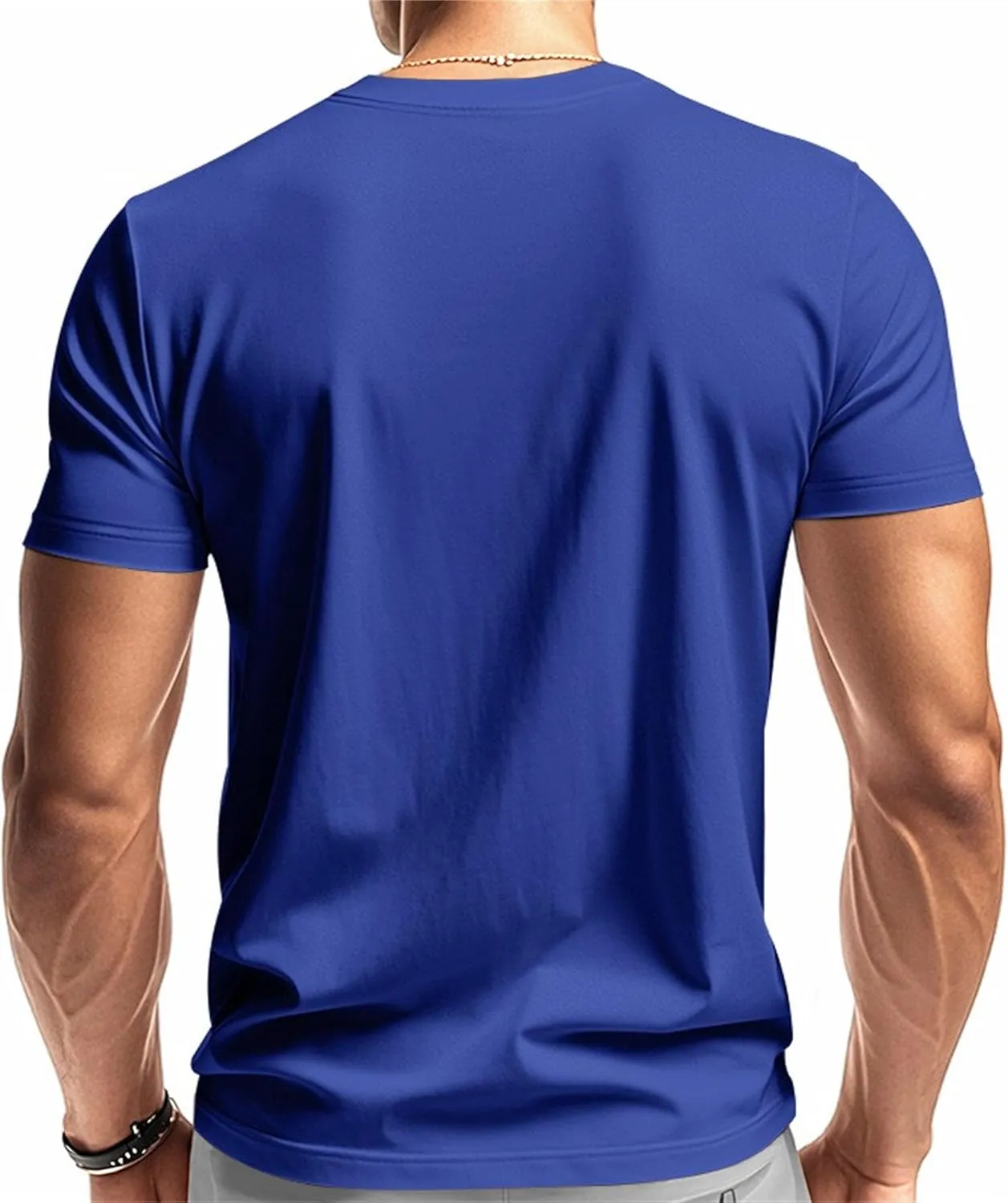 DGHM-JLMY Mens Casual Slim Fit Short Sleeve T-Shirts Soft Lightweight V-Neck Tees Gym Workout Running Athletic Tshirt