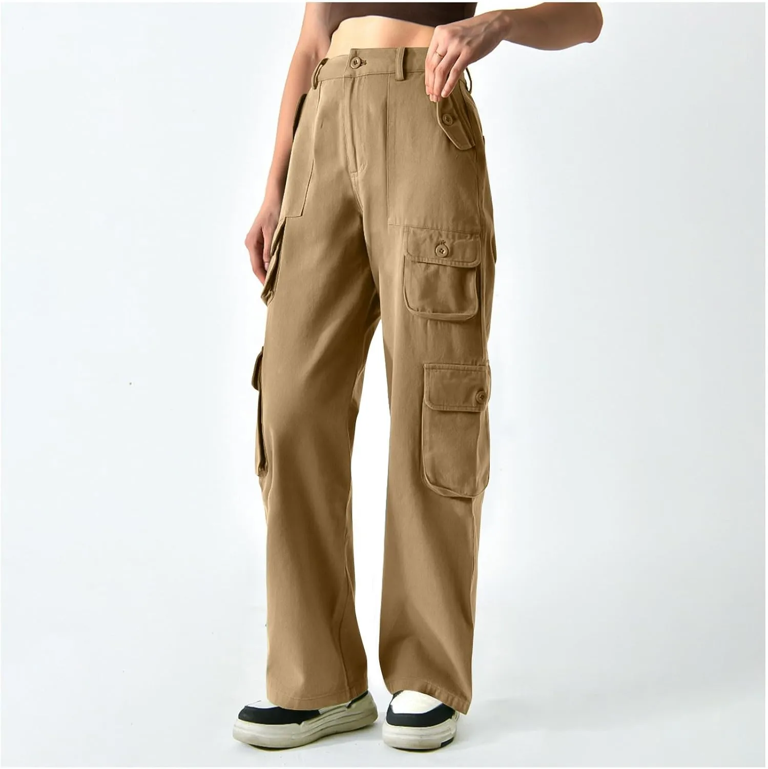 Dressy Cargo Pants for Women Trendy Straight Wide Leg Trousers High Waist Comfort Workwear Pants Fall Casual Pants