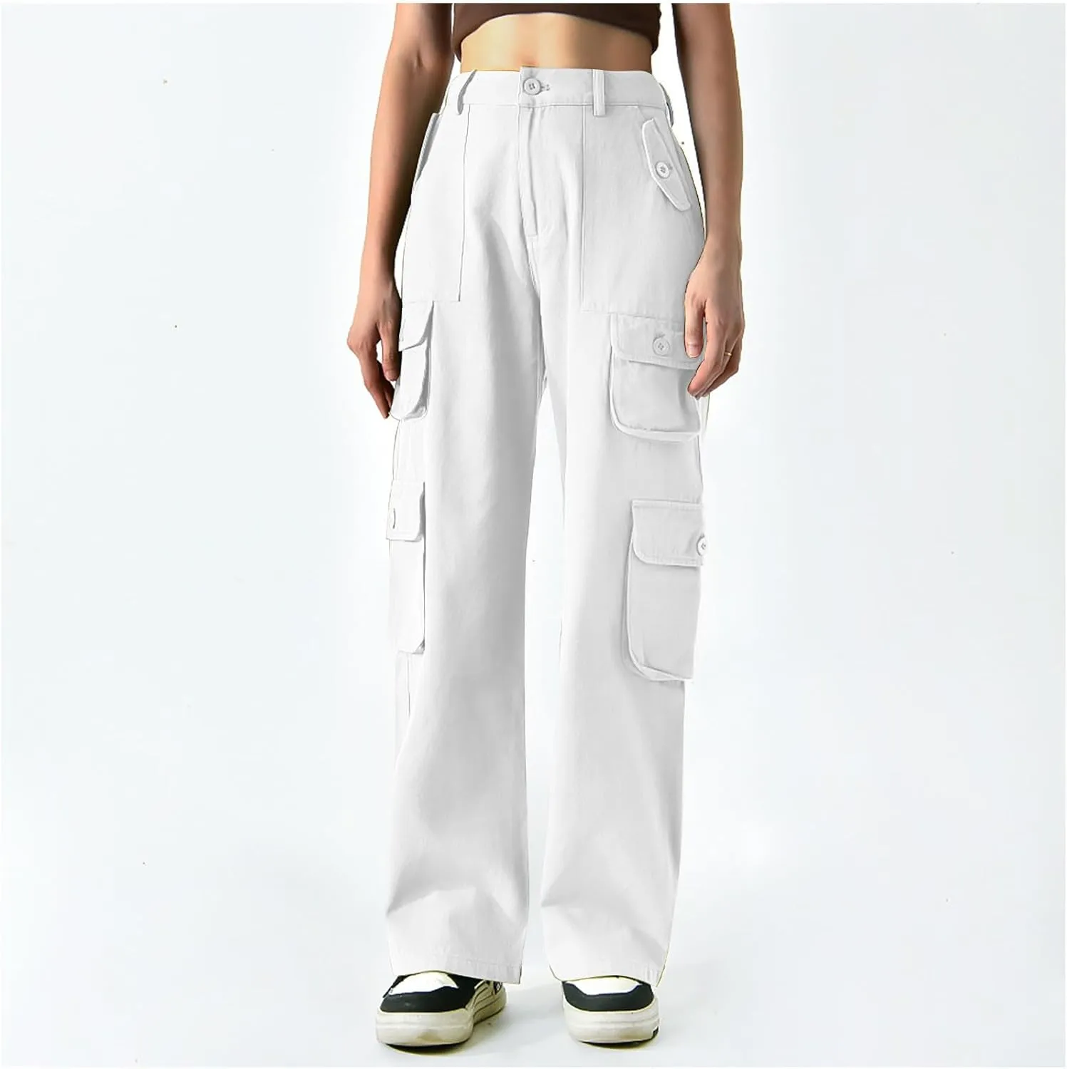 Dressy Cargo Pants for Women Trendy Straight Wide Leg Trousers High Waist Comfort Workwear Pants Fall Casual Pants