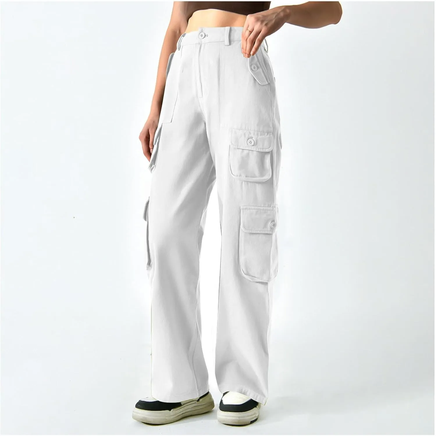 Dressy Cargo Pants for Women Trendy Straight Wide Leg Trousers High Waist Comfort Workwear Pants Fall Casual Pants