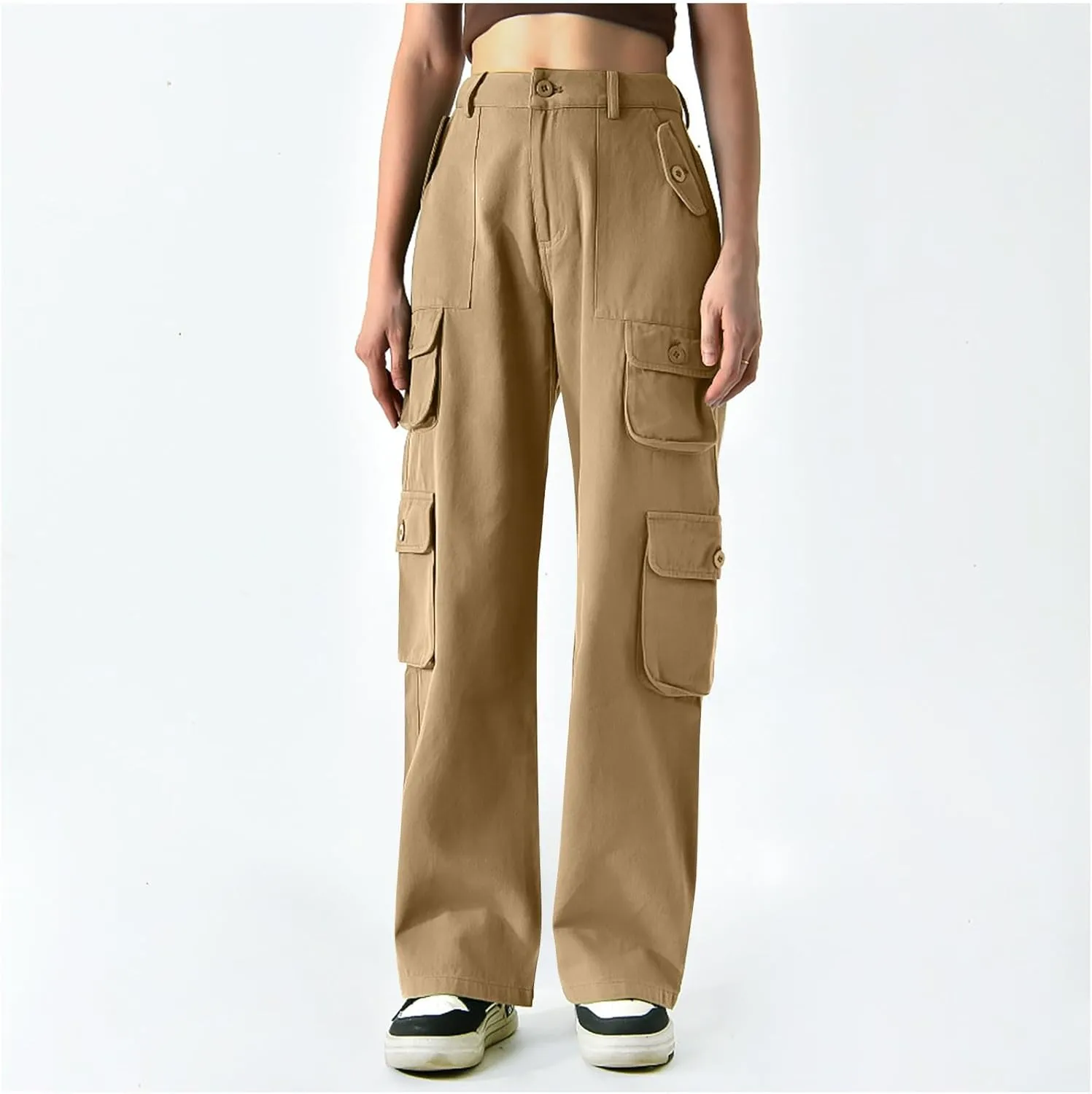 Dressy Cargo Pants for Women Trendy Straight Wide Leg Trousers High Waist Comfort Workwear Pants Fall Casual Pants