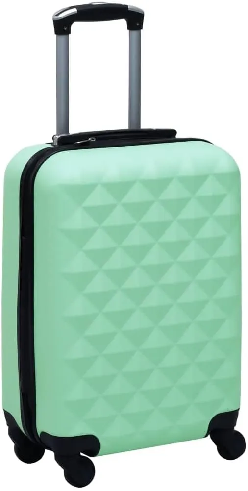 Durable ABS Hardcase Trolley for Travel, Secure Storage, Interior Straps, Smooth Rolling Wheels, Mint Color