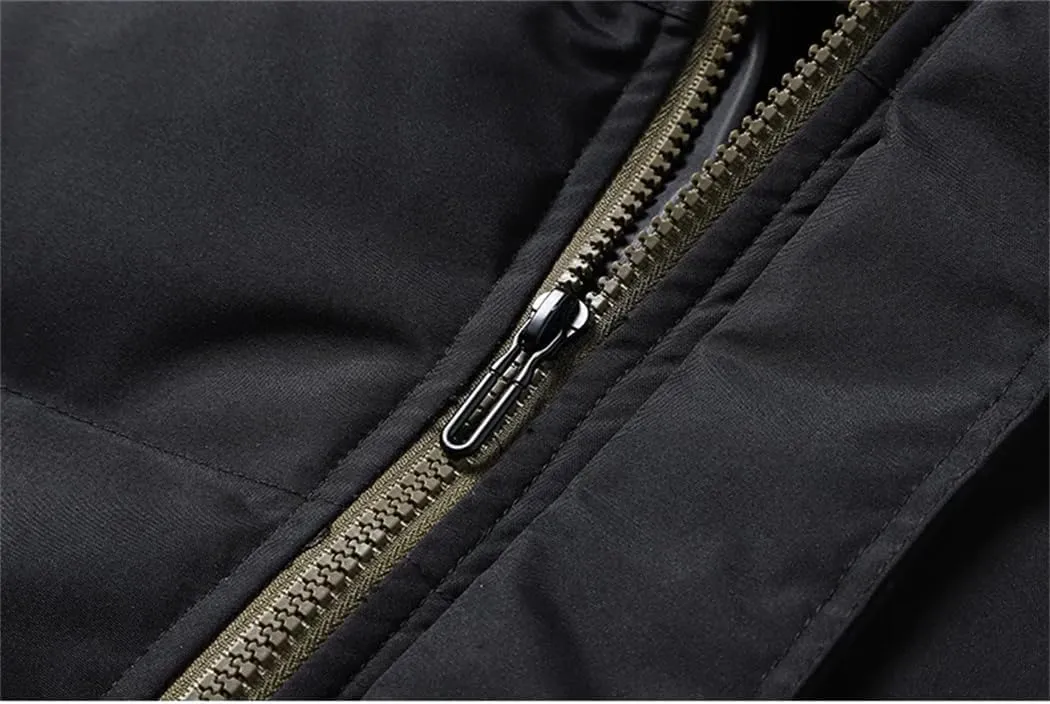 Dvbfufv Men's Winter Cotton-Padded Coat Men Sports Thick Hooded Down Padded Jacket Youth Warm Daily Casual Trendy Coat