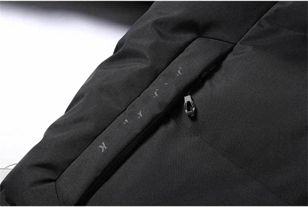 Dvbfufv Men's Winter Cotton-Padded Coat Men Sports Thick Hooded Down Padded Jacket Youth Warm Daily Casual Trendy Coat