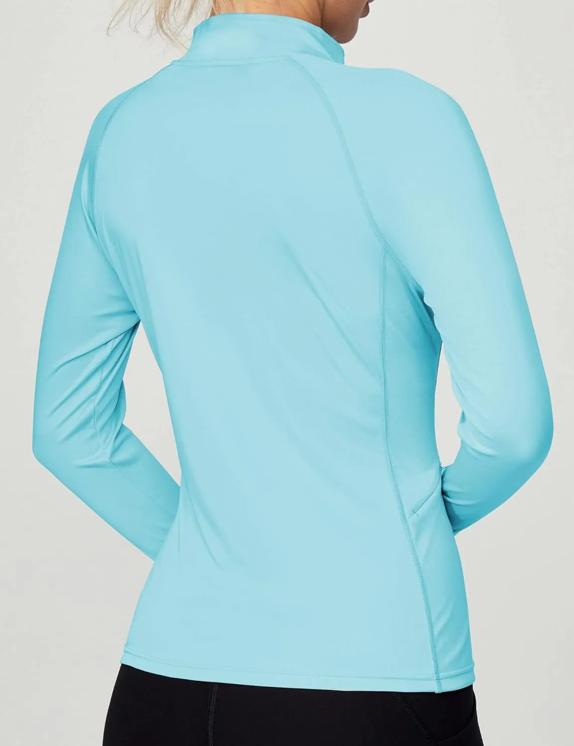 Ewedoos Rash Guard for Women UPF50  UV Sun Protection Clothing SPF Shirts Long Sleeve Swim Shirts for Woman with Pockets