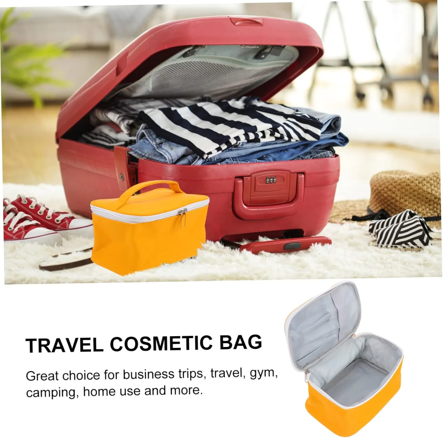 Fashion Makeup Bag Large Capacity Waterproof Travel Toiletries Bag Pu Material Smooth Zipper for Women's Beauty Essentials